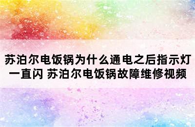 苏泊尔电饭锅为什么通电之后指示灯一直闪 苏泊尔电饭锅故障维修视频